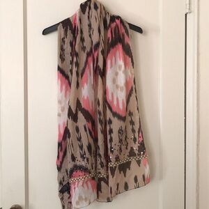 NWT Bebe tribal w/ sequins scarf